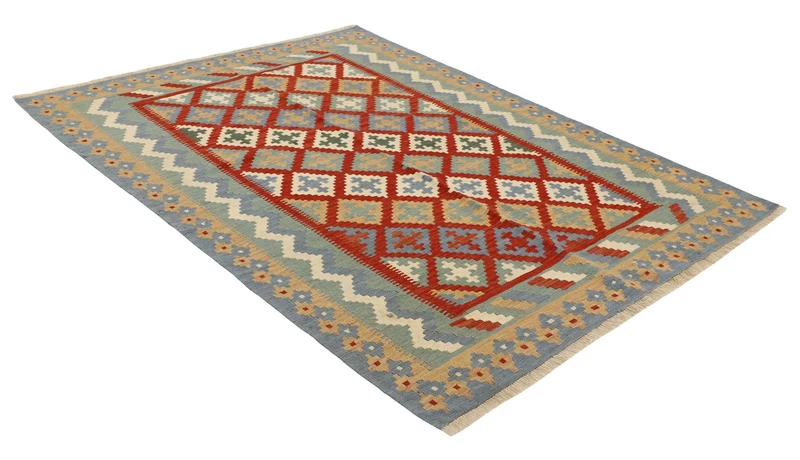MY-RUG Teppich "Kelim" Rauten-& Diamantmuster, Handgewebt