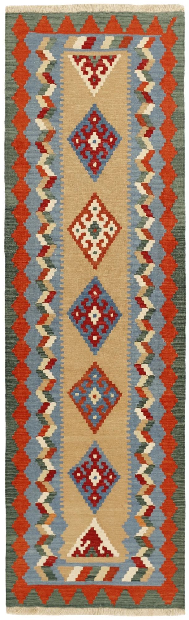 MY-RUG Teppich "Kelim" Rauten-& Diamantmuster, Handgewebt