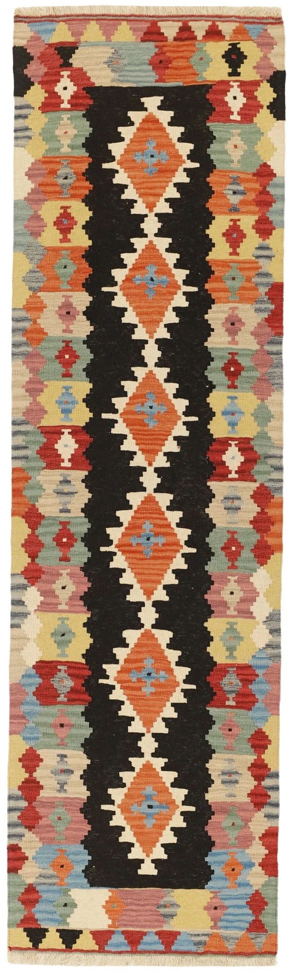 MY-RUG Teppich "Kelim" Rauten-& Diamantmuster, Handgewebt