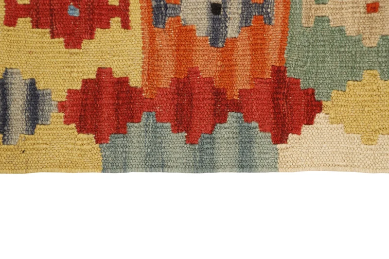 MY-RUG Teppich "Kelim" Rauten-& Diamantmuster, Handgewebt