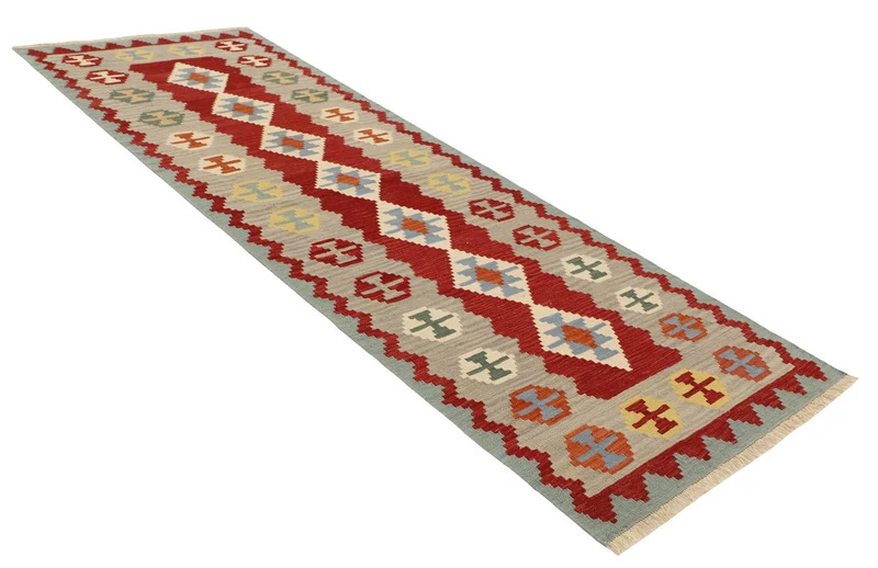 MY-RUG Teppich "Kelim" Rauten-& Diamantmuster, Handgewebt