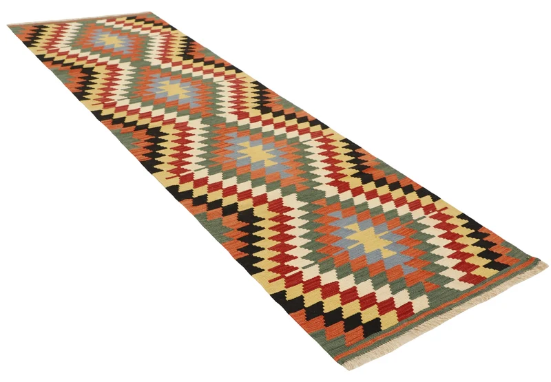MY-RUG Teppich "Kelim" Rauten-& Diamantmuster, Handgewebt