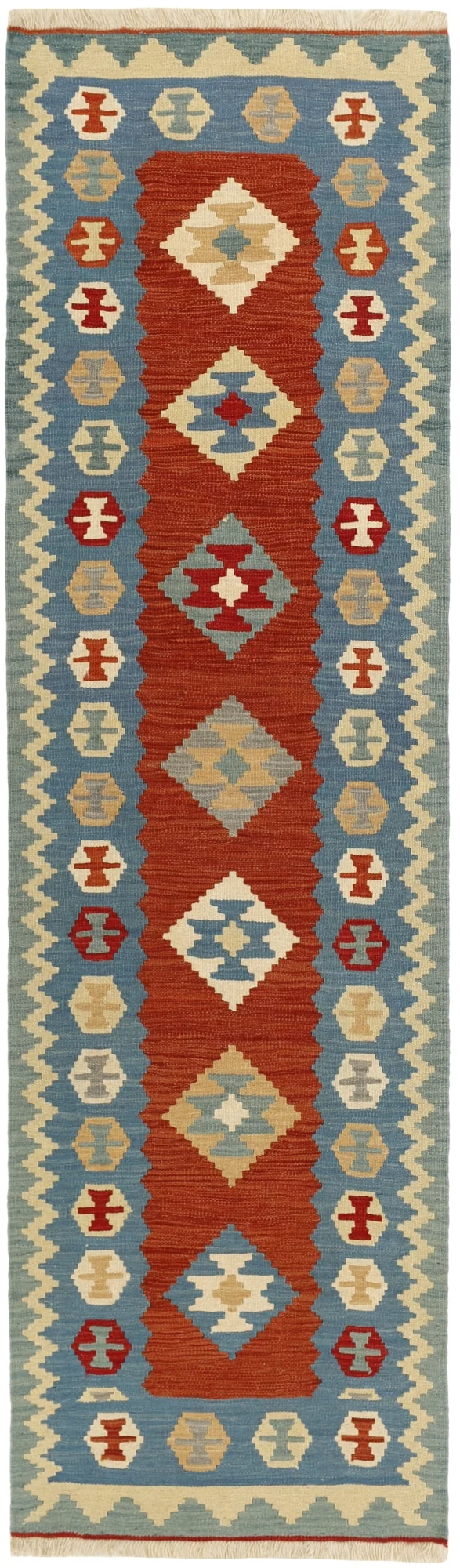 MY-RUG Teppich "Kelim" Rauten-& Diamantmuster, Handgewebt