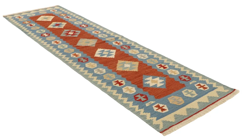 MY-RUG Teppich "Kelim" Rauten-& Diamantmuster, Handgewebt