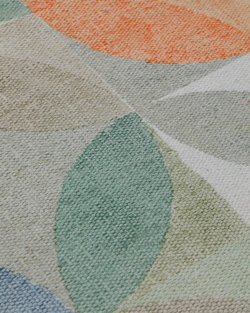 Spring Jacquard Print Teppich Baumwolle Kreisraster bunt 160x230 cm