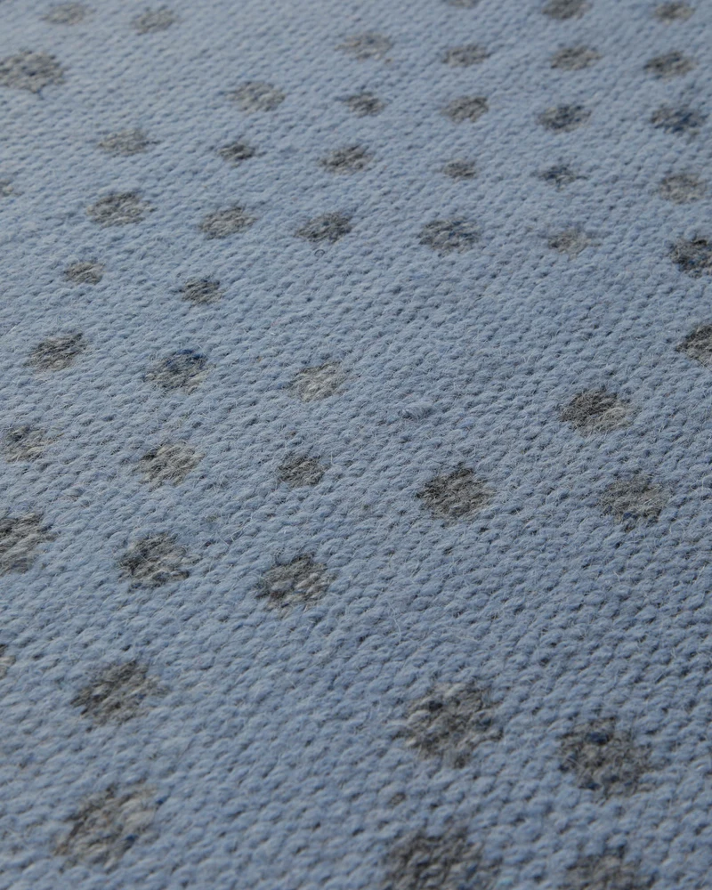 Spring Jacquard Teppich Baumwolle Punktstruktur hellblau 160x230 cm