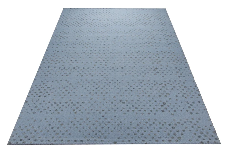 Spring Jacquard Teppich Baumwolle Punktstruktur hellblau 160x230 cm