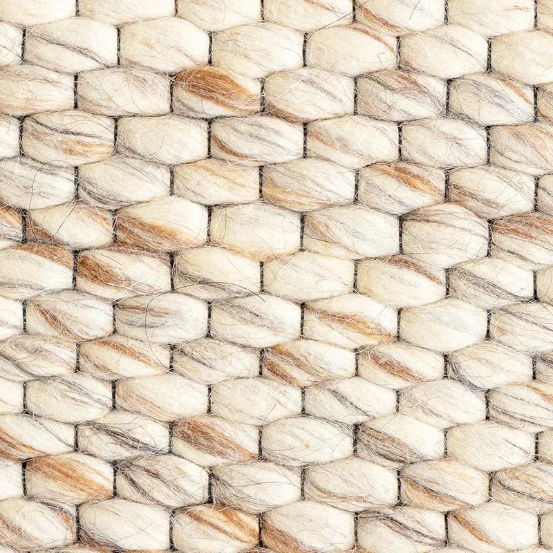 Wollteppich - Melange Creme Braun