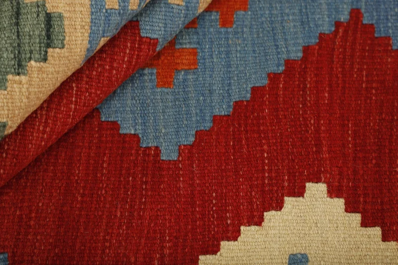 MY-RUG Teppich "Kelim" Rauten-& Diamantmuster, Handgewebt