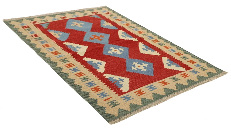 MY-RUG Teppich "Kelim" Rauten-& Diamantmuster, Handgewebt