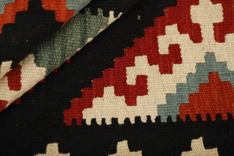 MY-RUG Teppich "Kelim" Rauten-& Diamantmuster, Handgewebt