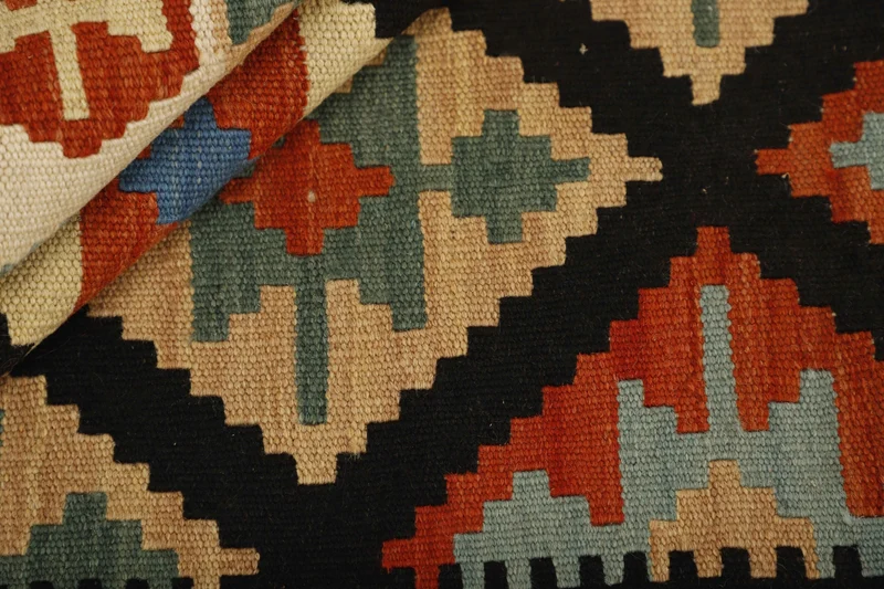 MY-RUG Teppich "Kelim" Rauten-& Diamantmuster, Handgewebt