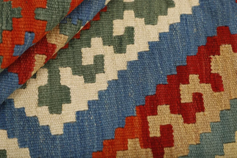 MY-RUG Teppich "Kelim" Rauten-& Diamantmuster, Handgewebt