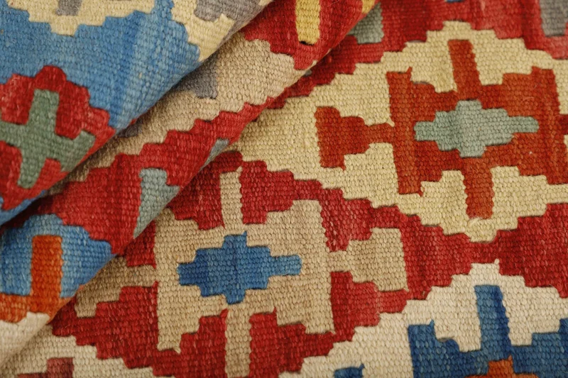 MY-RUG Teppich "Kelim" Rauten-& Diamantmuster, Handgewebt