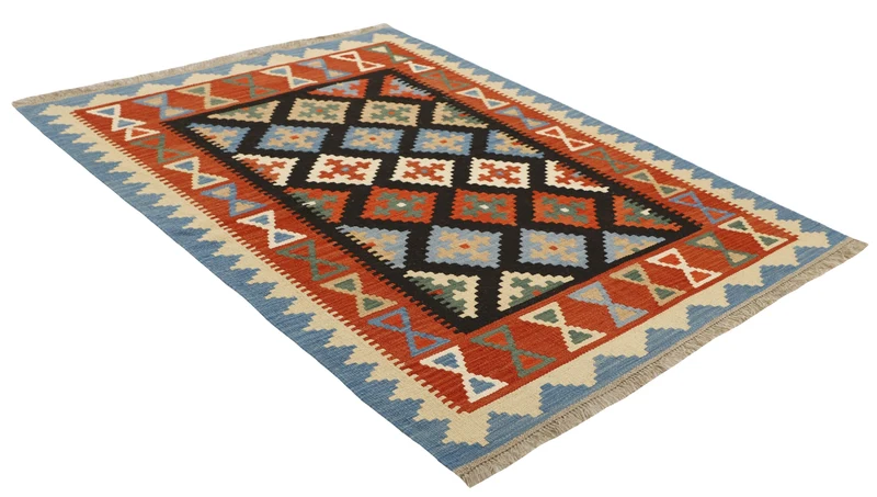 MY-RUG Teppich "Kelim" Rauten-& Diamantmuster, Handgewebt