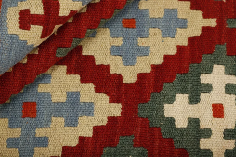 MY-RUG Teppich "Kelim" Rauten-& Diamantmuster, Handgewebt