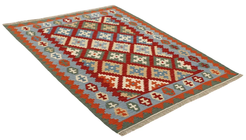 MY-RUG Teppich "Kelim" Rauten-& Diamantmuster, Handgewebt