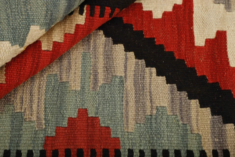 MY-RUG Teppich "Kelim" Rauten-& Diamantmuster, Handgewebt