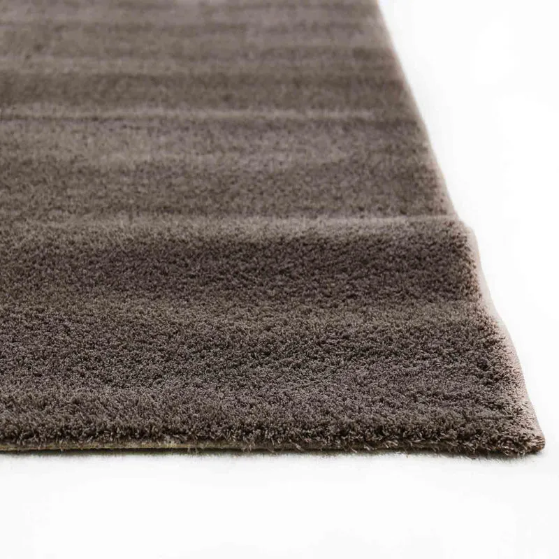 Teppich Wohnzimmer in L.Braun Flauschig Microfaser Dicht gewebt-Weich