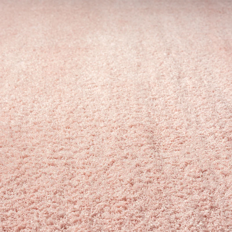 Teppich Wohnzimmer in Pastell Rose Flauschig Microfaser Dicht gewebt-Weich