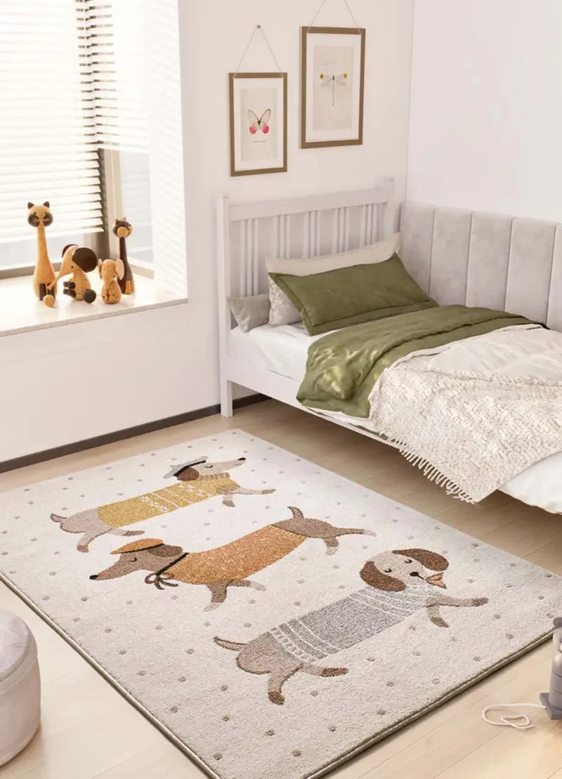 Alfombra infantil perros salchicha Beats 40485 Blanco