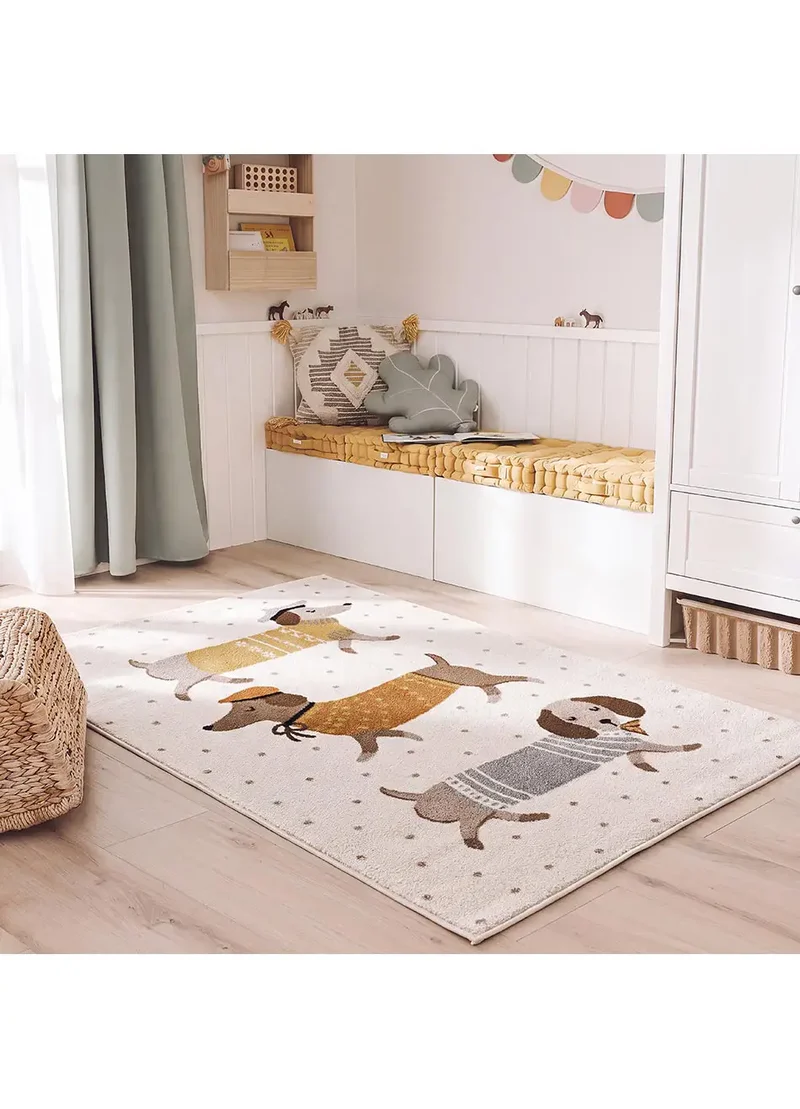 Alfombra infantil perros salchicha Beats 40485 Blanco