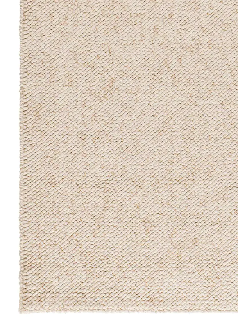Alfombra a medida lavable tejido en bucle Petra Liso Blanco