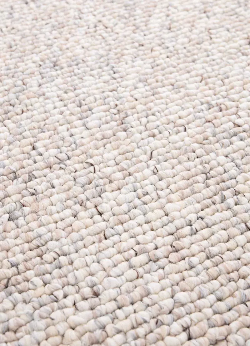 Alfombra lavable tejido en bucle Petra Liso Crema