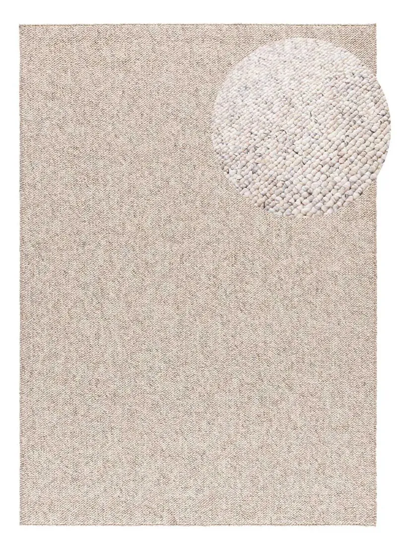 Alfombra lavable tejido en bucle Petra Liso Crema
