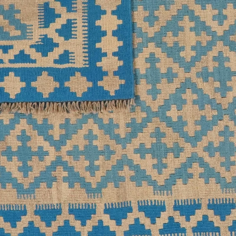 Kelim Gashgai · Handgewebt – Blau, 179x120 cm