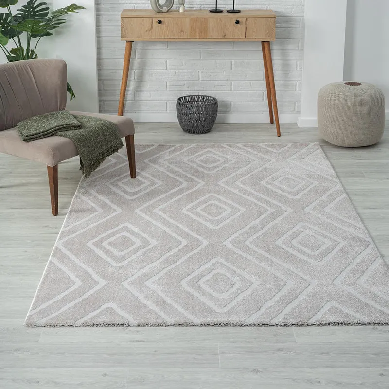 Teppich Modern Super Weicher Wohnzimmer Teppich, 3D Effekt, Hochflor, Langflor, Skandinavisch Robust