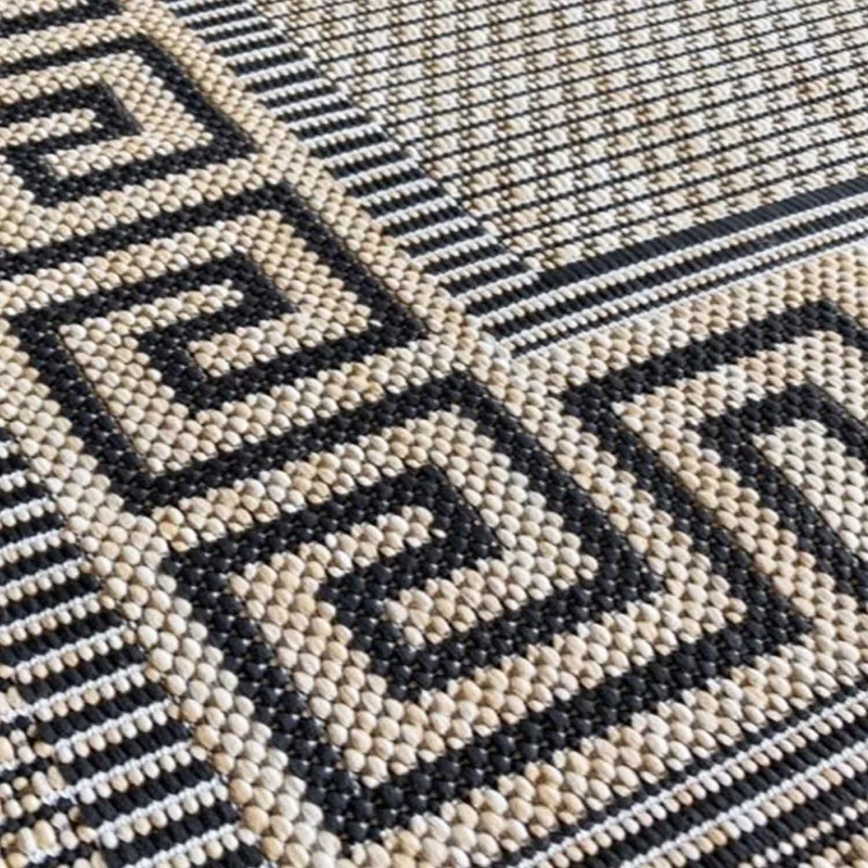 In- und Outdoor Teppich Terrassen & Balkon Küche Teppich Bordüre Beige