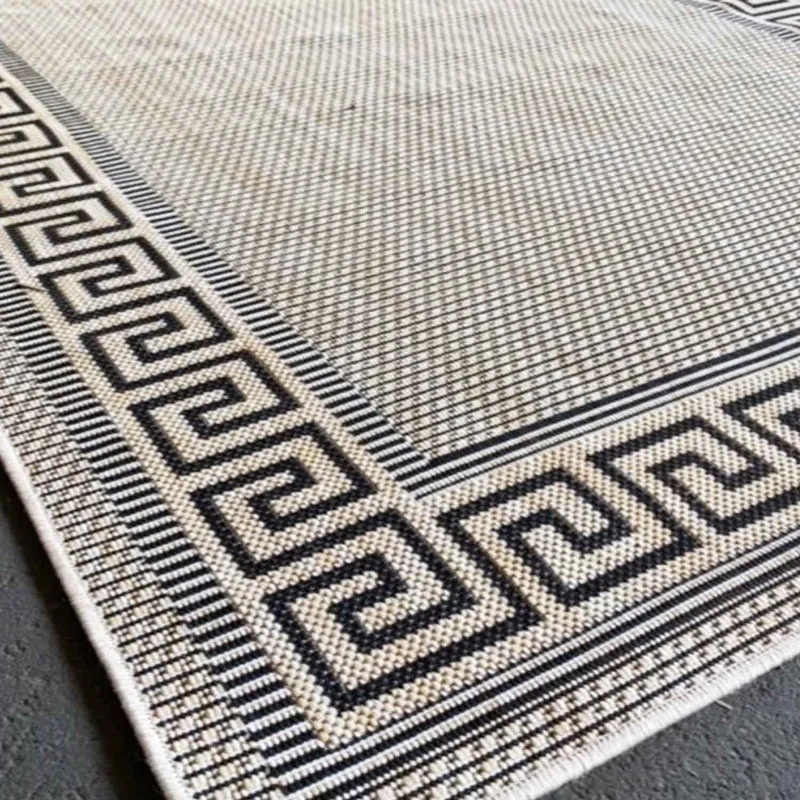 In- und Outdoor Teppich Terrassen & Balkon Küche Teppich Bordüre Beige