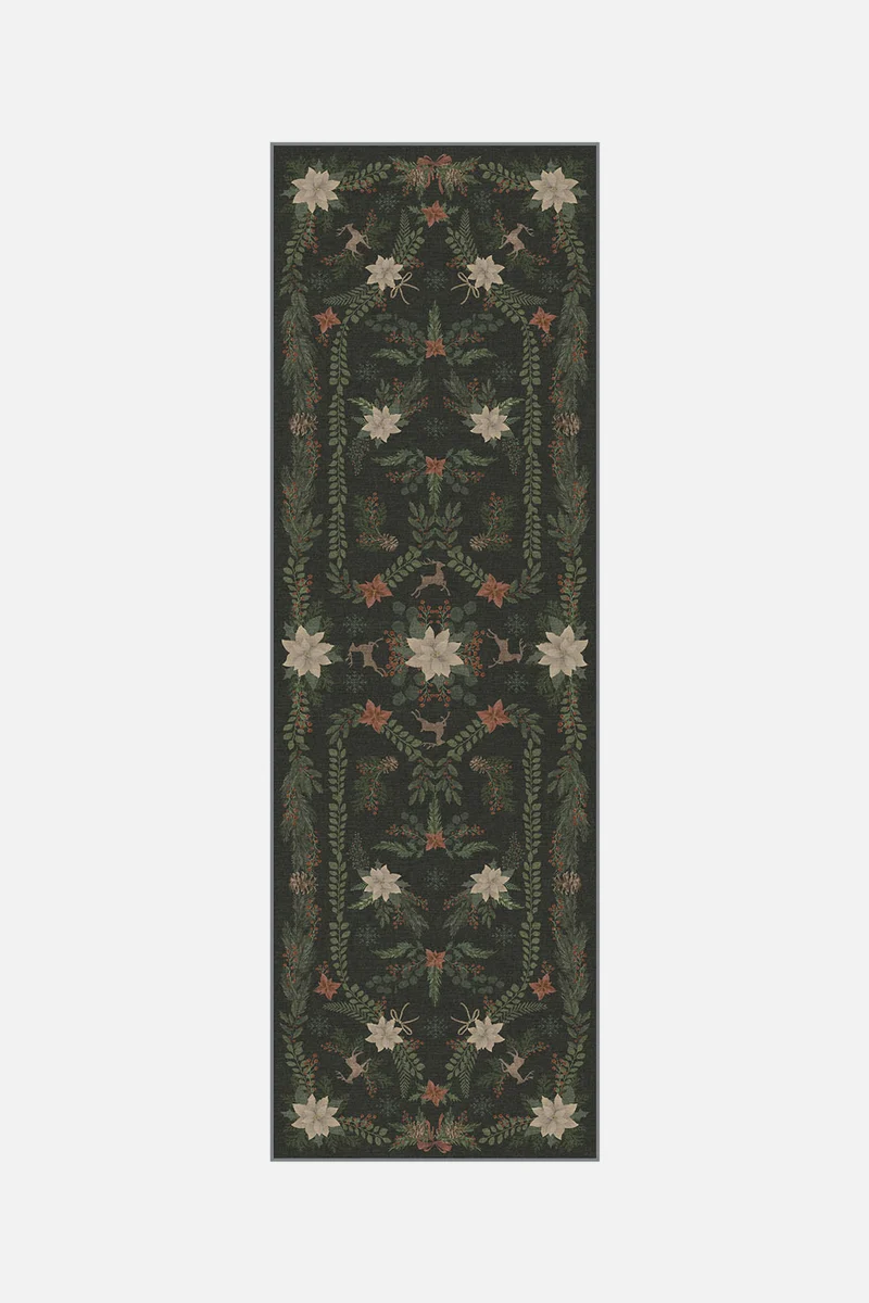 Weihnachtsstern Dunkelgrün Teppich