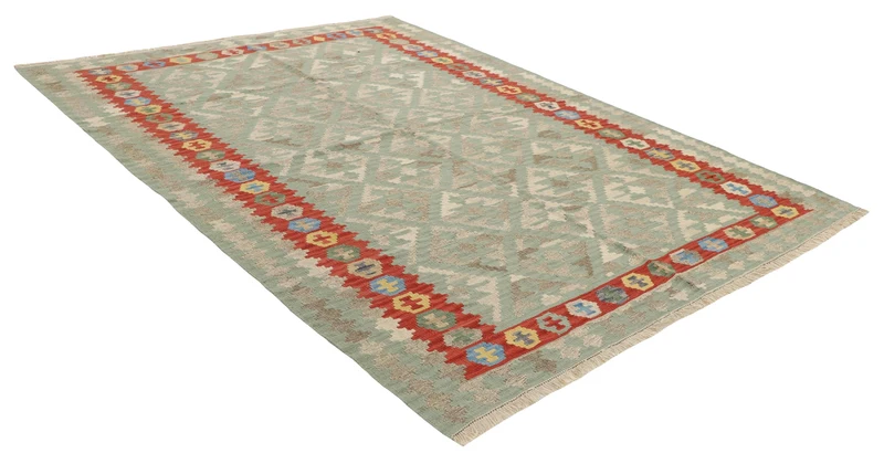 MY-RUG Teppich "Kelim" Rauten-& Diamantmuster, Handgewebt