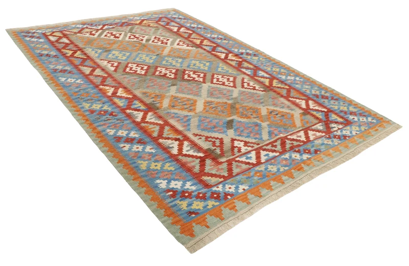 MY-RUG Teppich "Kelim" Rauten-& Diamantmuster, Handgewebt
