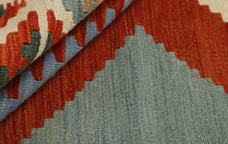 MY-RUG Teppich "Kelim" Rauten-& Diamantmuster, Handgewebt