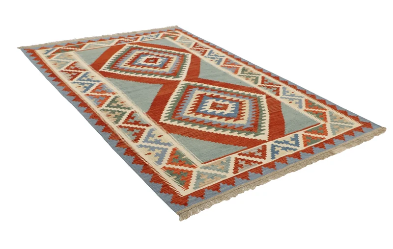 MY-RUG Teppich "Kelim" Rauten-& Diamantmuster, Handgewebt