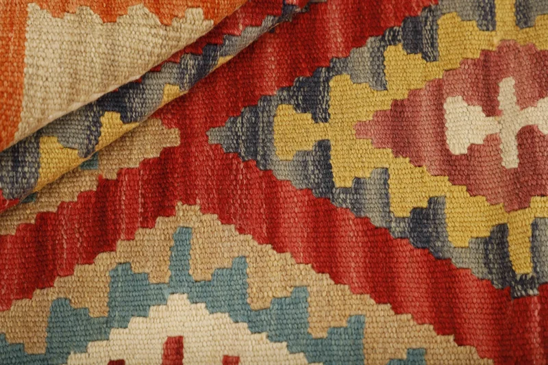 MY-RUG Teppich "Kelim" Rauten-& Diamantmuster, Handgewebt