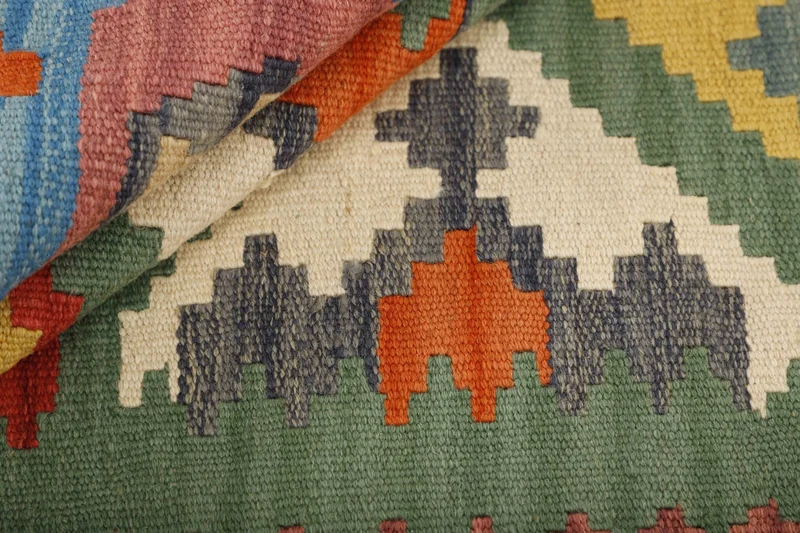 MY-RUG Teppich "Kelim" Rauten-& Diamantmuster, Handgewebt
