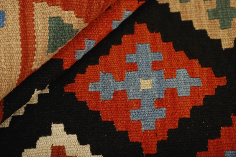 MY-RUG Teppich "Kelim" Rauten-& Diamantmuster, Handgewebt