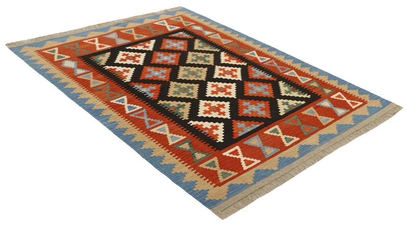 MY-RUG Teppich "Kelim" Rauten-& Diamantmuster, Handgewebt