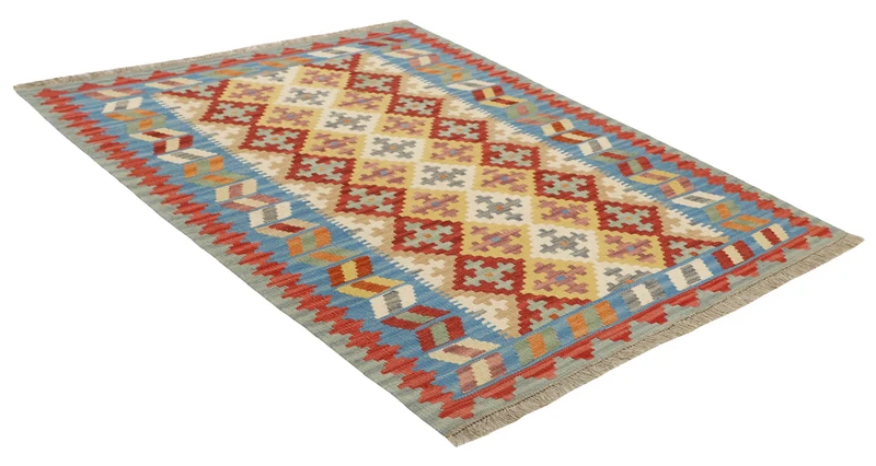 MY-RUG Teppich "Kelim" Rauten-& Diamantmuster, Handgewebt