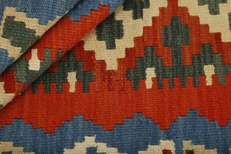 MY-RUG Teppich "Kelim" Rauten-& Diamantmuster, Handgewebt