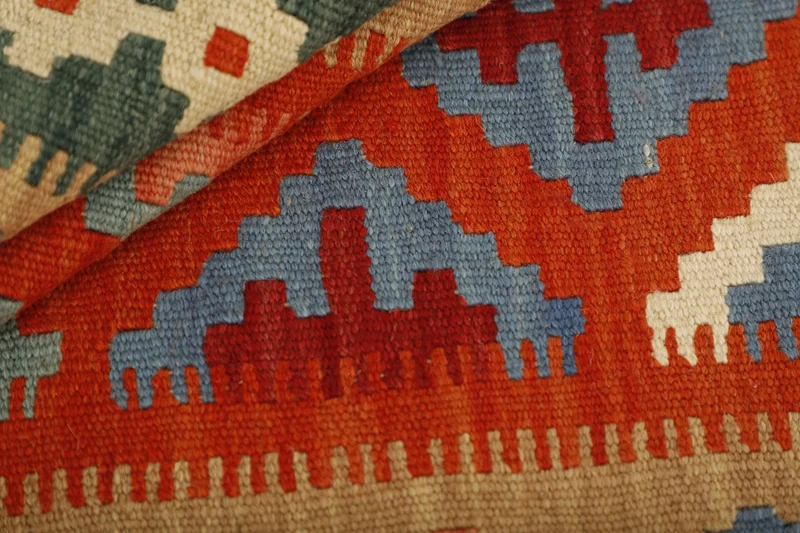 MY-RUG Teppich "Kelim" Rauten-& Diamantmuster, Handgewebt