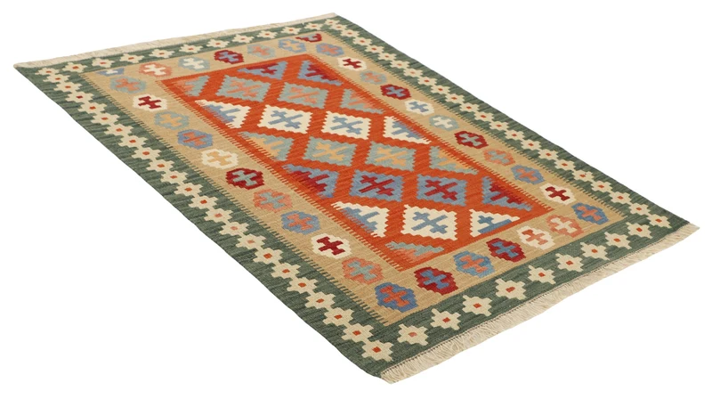 MY-RUG Teppich "Kelim" Rauten-& Diamantmuster, Handgewebt