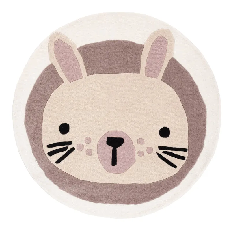 Kinderteppich Hase rund