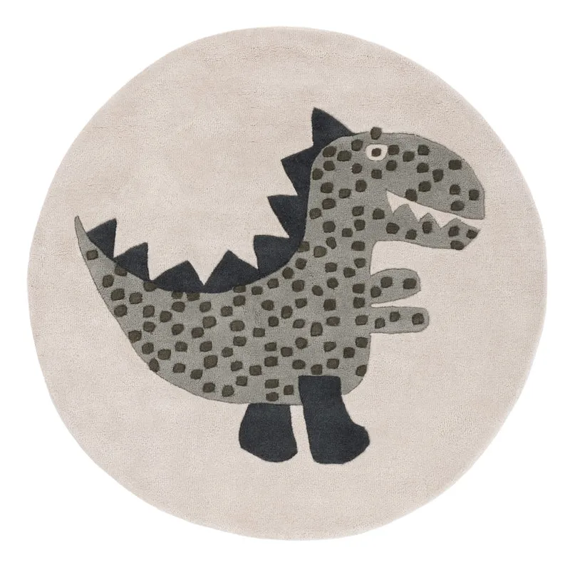 Kinderteppich Dino rund