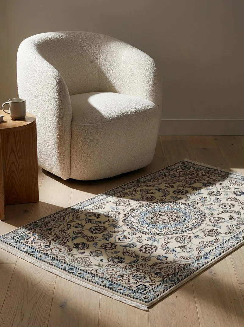 Nain 9La · Handgeknüpft – Beige, 138x88 cm