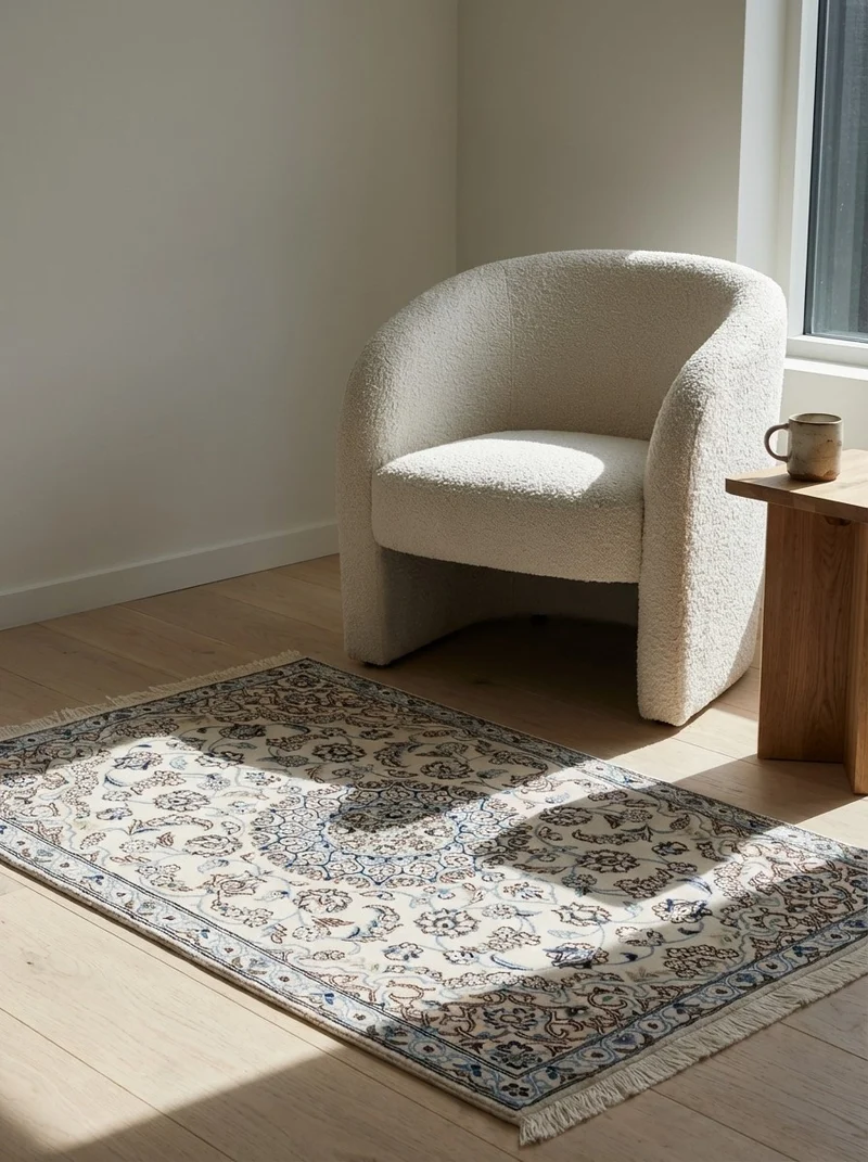 Nain 9La · Handgeknüpft – Beige, 138x88 cm